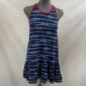 Polo Ralph Lauren Girls Dress Logo Knots Blue Striped Casual